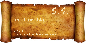 Sperling Ida névjegykártya