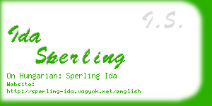 ida sperling business card